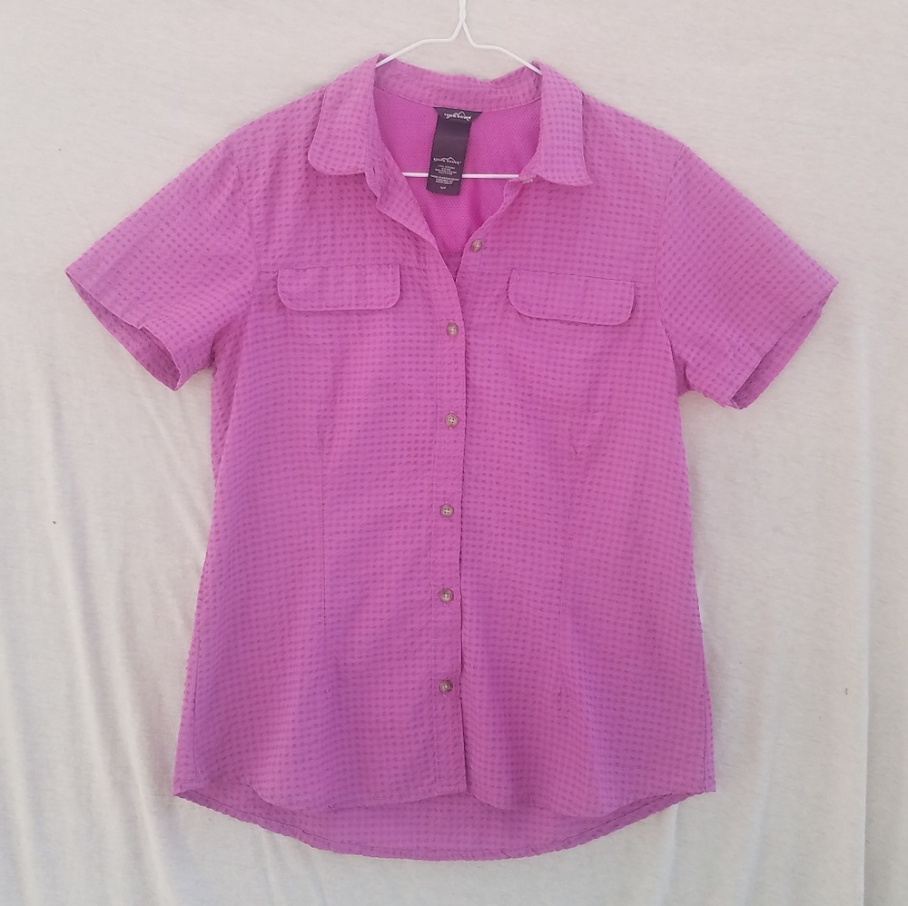 Eddie Bauer Fuchsia Button Down Hiking Shirt